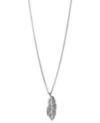 Your new feathered friend from Fossil. A feather pendant with glitzy accents adds an airy touch to this necklace. Crafted in silver tone mixed metal. Approximate length: 16 inches + 2-inch extender. Approximate drop: 1-3/8 inches. Your new feathered friend from Fossil. A feather pendant with glitzy accents adds an airy touch to this necklace. Crafted in silver tone mixed metal. Approximate length: 16 inches + 2-inch extender. Approximate drop: 1-3/8 inches.