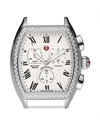 Be fashionably on time. With a diamond-encrusted bezel, Michele's releve-style chronograph is a glamorous take on a classic watch. Be fashionably on time. With a diamond-encrusted bezel, Michele's releve-style chronograph is a glamorous take on a classic watch.