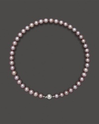 14 Kt. White Gold and Natural-color Cultured Freshwater Pearl Necklace, 18 14 Kt. White Gold and Natural-color Cultured Freshwater Pearl Necklace, 18