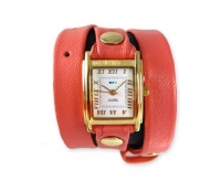 La Mer Collections - Simple Coral Leather Wrap Watch La Mer Collections - Simple Coral Leather Wrap Watch