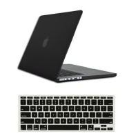 Rubberized 2 in 1 Hard Case Skin for Macbook Pro 15 inches Retina Display with Protective Keyboard Cover-Black Rubberized 2 in 1 Hard Case Skin for Macbook Pro 15 inches Retina Display with Protective Keyboard Cover-Black