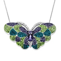 Carnevale Sterling Silver Butterfly with Swarovski Elements Pendant Necklace, 18 Carnevale Sterling Silver Butterfly with Swarovski Elements Pendant Necklace, 18