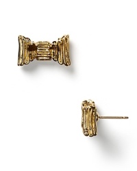 Wrap up your look with kate spade new york's beautiful bow stud earrings, handcrafted with gleaming goldtone plate and 14 Kt. gold filled post. Wrap up your look with kate spade new york's beautiful bow stud earrings, handcrafted with gleaming goldtone plate and 14 Kt. gold filled post.