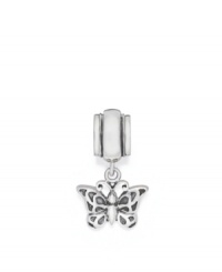 The sterling silver butterfly dangles from a ridged bead for a fluttery effect. Donatella is a playful collection of charm bracelets and necklaces that can be personalized to suit your style! Available exclusively at Macy's. The sterling silver butterfly dangles from a ridged bead for a fluttery effect. Donatella is a playful collection of charm bracelets and necklaces that can be personalized to suit your style! Available exclusively at Macy's.