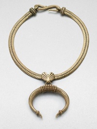 A stunning statement necklace with a beautiful tusk pendant in antique-finished brass. Antique-finished brassLength, about 17Pendant size, about 3Hook closureImported A stunning statement necklace with a beautiful tusk pendant in antique-finished brass. Antique-finished brassLength, about 17Pendant size, about 3Hook closureImported
