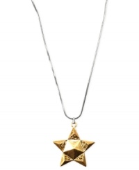 Real star power. This pendant necklace from RACHEL Rachel Roy is crafted from gold-tone and silver-tone mixed metal with glass stones to ensure you're looking quite stellar. Approximate length: 15 inches + 2-inch extender. Approximate drop: 1-1/4 inches. Approximate diameter: 1-1/4 inches. Real star power. This pendant necklace from RACHEL Rachel Roy is crafted from gold-tone and silver-tone mixed metal with glass stones to ensure you're looking quite stellar. Approximate length: 15 inches + 2-inch extender. Approximate drop: 1-1/4 inches. Approximate diameter: 1-1/4 inches.