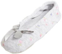 Isotoner Women's Embroidered Terry Ballerina Isotoner Women's Embroidered Terry Ballerina