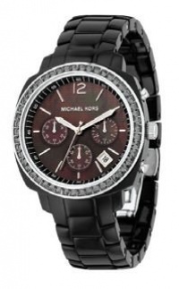 Michael Kors Quartz, Black Dial with Black Acrylic Link Band - Womens Watch MK5080 Michael Kors Quartz, Black Dial with Black Acrylic Link Band - Womens Watch MK5080