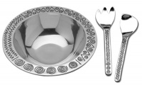 Wilton Armetale Reggae 3-Piece Salad Bowl Set with Servers, Round, 14-1/2-Inch Wilton Armetale Reggae 3-Piece Salad Bowl Set with Servers, Round, 14-1/2-Inch