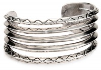 House of Harlow 1960 Silver-Plated Etched Stack Cuff Bracelet House of Harlow 1960 Silver-Plated Etched Stack Cuff Bracelet