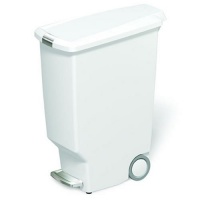 simplehuman Step Trash Can, Slim, Plastic, 10-1/2 Gallons, White simplehuman Step Trash Can, Slim, Plastic, 10-1/2 Gallons, White