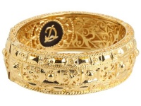 Delatori 18kt Yellow Gold Plated Pompeii Wide Bangle Delatori 18kt Yellow Gold Plated Pompeii Wide Bangle