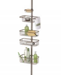 Organize your bath, organize your life! Start the day on a put-together note with Interdesign's Forma Ultra Tension shower caddy. Featuring 5 positional baskets in sleek, brushed stainless steel, this bath accessory keeps all your essentials easy to reach, yet out of the way. Organize your bath, organize your life! Start the day on a put-together note with Interdesign's Forma Ultra Tension shower caddy. Featuring 5 positional baskets in sleek, brushed stainless steel, this bath accessory keeps all your essentials easy to reach, yet out of the way.