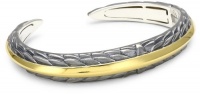 Elizabeth and James Audubon Sterling Silver and Plated 23K Gold Feather Cuff Bracelet Elizabeth and James Audubon Sterling Silver and Plated 23K Gold Feather Cuff Bracelet