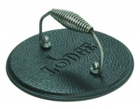 Lodge Logic Pre-Seasoned Round Cast-Iron Grill Press Lodge Logic Pre-Seasoned Round Cast-Iron Grill Press