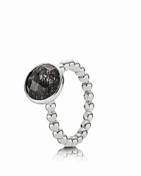 A multifaceted rutilite stone framed by a sterling silver beaded band. Wear it solo or stacked with your favorite PANDORA ring styles. A multifaceted rutilite stone framed by a sterling silver beaded band. Wear it solo or stacked with your favorite PANDORA ring styles.