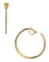 Classically styled hoop earrings from Lauren Ralph Lauren are a jewel box staple, cast in gold plated metal with a subtle rim of cubic zirconia sparkle.