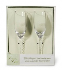 Darice V35922, Bride Groom Twisted Champagne Glasses Darice V35922, Bride Groom Twisted Champagne Glasses