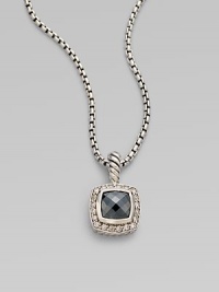 From the Petite Albion Collection. A sleek design with dazzling pavé diamonds surrounding a hematite stone set in sterling silver on a box link chain. HematiteDiamonds, .2 tcwSterling silverLength, about 17Pendant size, about ¼Lobster clasp closureImported From the Petite Albion Collection. A sleek design with dazzling pavé diamonds surrounding a hematite stone set in sterling silver on a box link chain. HematiteDiamonds, .2 tcwSterling silverLength, about 17Pendant size, about ¼Lobster clasp closureImported