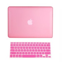 TopCase 2-in-1 Rubberized Hard Case Cover and Keyboard Cover for 13-Inch Macbook White - Pink TopCase 2-in-1 Rubberized Hard Case Cover and Keyboard Cover for 13-Inch Macbook White - Pink