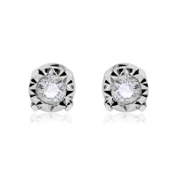 10k White Gold Diamond Accent Stud Earrings 10k White Gold Diamond Accent Stud Earrings