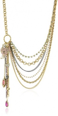 Betsey Johnson Iconic Fabulous Fuchsia Asymmetrical Multi-Chain Necklace Betsey Johnson Iconic Fabulous Fuchsia Asymmetrical Multi-Chain Necklace