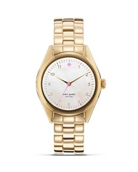 Make this gold-plated stunner from kate spade new york a go-to to add practicality to your portfolio. This watch boasts a polished look, so wear it to finish crisp, tailored styles. Make this gold-plated stunner from kate spade new york a go-to to add practicality to your portfolio. This watch boasts a polished look, so wear it to finish crisp, tailored styles.