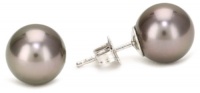 TARA Pearls Tahitian 9X10mm 18 Karat White Gold Stud Earrings TARA Pearls Tahitian 9X10mm 18 Karat White Gold Stud Earrings