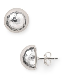 The stud earring is a have-forever jewel box staple, and this pair from Melinda Maria is sure to shine on, crafted of sterling silver plate that has been hammered for added allure. The stud earring is a have-forever jewel box staple, and this pair from Melinda Maria is sure to shine on, crafted of sterling silver plate that has been hammered for added allure.