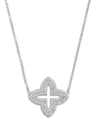 Sparkling and stunning. CRISLU's clover pendant is adorned with an array of glittering cubic zirconias (1-1/3 ct. t.w.). Made in platinum over sterling silver, it will have an elegant and eye-catching effect whenever you wear it. Approximate length: 16 inches + 2-inch extender. Approximate drop: 3/4 inch. Sparkling and stunning. CRISLU's clover pendant is adorned with an array of glittering cubic zirconias (1-1/3 ct. t.w.). Made in platinum over sterling silver, it will have an elegant and eye-catching effect whenever you wear it. Approximate length: 16 inches + 2-inch extender. Approximate drop: 3/4 inch.