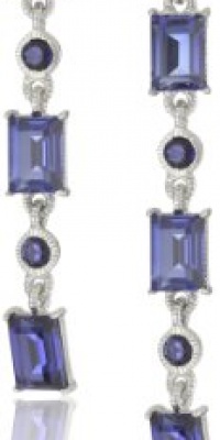 Judith Ripka Candy Triple Baguette Hanging Blue Drop Earrings Judith Ripka Candy Triple Baguette Hanging Blue Drop Earrings