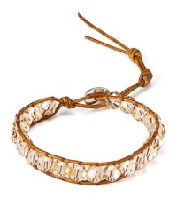 Celebrate all things bohemian with this single wrap leather bracelet from Chan Luu. Crafted from an eclectic mix of chunky Swarovski crystals, it's a flawless free-spirited finish. Celebrate all things bohemian with this single wrap leather bracelet from Chan Luu. Crafted from an eclectic mix of chunky Swarovski crystals, it's a flawless free-spirited finish.