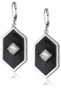 T Tahari Jet and Crystal Geometric Drop Earrings T Tahari Jet and Crystal Geometric Drop Earrings