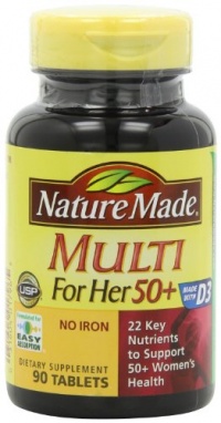 Nature Made Multi For Her 50+ Multiple Vitamin and Mineral, 90 Tablets (Pack of 3) Nature Made Multi For Her 50+ Multiple Vitamin and Mineral, 90 Tablets (Pack of 3)