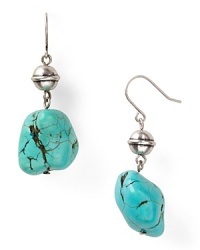 Lauren Ralph Lauren crafts the perfect Southwestern-inspired accent with this pair of drop earrings, accented by semi-precious turquoise stones. Lauren Ralph Lauren crafts the perfect Southwestern-inspired accent with this pair of drop earrings, accented by semi-precious turquoise stones.
