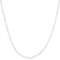 Rhodiumplated Sterling Silver 1.5-mm Open Link Chain (18 Inch) Rhodiumplated Sterling Silver 1.5-mm Open Link Chain (18 Inch)