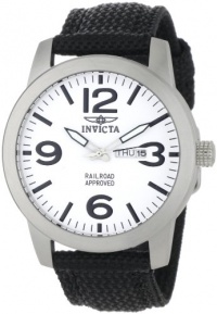 Invicta Men's 1048 Specialty Collection Black Canvas Stainless Steel Watch Invicta Men's 1048 Specialty Collection Black Canvas Stainless Steel Watch