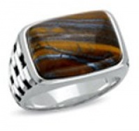 J. Goodman Solid Sterling Silver Genuine Tigers Eye Ring. Finger size 11 J. Goodman Solid Sterling Silver Genuine Tigers Eye Ring. Finger size 11