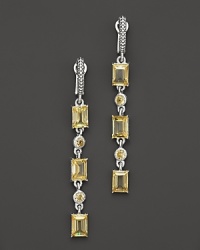 Canary crystals lend a gleaming look to Judith Ripka's Triple Baguette earrings. Canary crystals lend a gleaming look to Judith Ripka's Triple Baguette earrings.