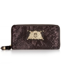 Get organized in the most exotic way with this python print velour wallet from Juicy Couture, featuring signature hardware and leather trim. Ideally sized to slip inside a handbag, it boasts plenty of pockets and compartments for all the essentials. Get organized in the most exotic way with this python print velour wallet from Juicy Couture, featuring signature hardware and leather trim. Ideally sized to slip inside a handbag, it boasts plenty of pockets and compartments for all the essentials.