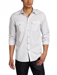Kenneth Cole Men's Dressy Military Stripe Shirt Kenneth Cole Men's Dressy Military Stripe Shirt