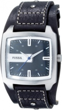 Fossil Men's JR9991 Black Leather Strap Black Analog Dial Watch Fossil Men's JR9991 Black Leather Strap Black Analog Dial Watch