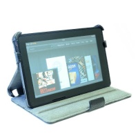 amCase(TM) Dual- Angle Genuine Leather Folio Case Cover for Kindle Fire, Black amCase(TM) Dual- Angle Genuine Leather Folio Case Cover for Kindle Fire, Black