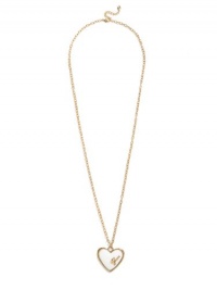 GUESS Enamel Logo Heart Pendant Necklace, WHITE GUESS Enamel Logo Heart Pendant Necklace, WHITE