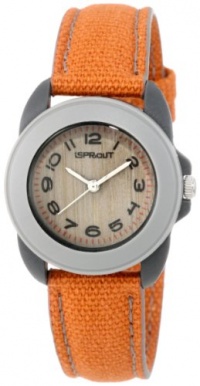 Sprout Women's ST/1036GYGYOR Orange Organic Cotton Strap Dark Bamboo Dial Eco-Friendly Watch Sprout Women's ST/1036GYGYOR Orange Organic Cotton Strap Dark Bamboo Dial Eco-Friendly Watch