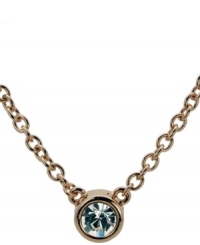 Simple yet stunning. A beautiful bezel-set clear crystal adds sparkling style to T Tahari's Essentials Collection chain link pendant necklace. Nickel-free and suitable for sensitive skin, it's crafted in rose gold tone mixed metal. Approximate length: 18 inches + 3-inch extender. Approximate drop: 5/8 inch. Simple yet stunning. A beautiful bezel-set clear crystal adds sparkling style to T Tahari's Essentials Collection chain link pendant necklace. Nickel-free and suitable for sensitive skin, it's crafted in rose gold tone mixed metal. Approximate length: 18 inches + 3-inch extender. Approximate drop: 5/8 inch.