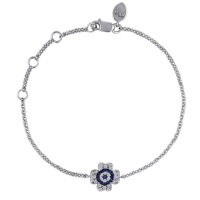Meira T 14K White Gold Evil Eye Bracelet with Diamonds & Blue Sapphires Flower Meira T 14K White Gold Evil Eye Bracelet with Diamonds & Blue Sapphires Flower