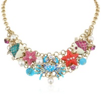 Betsey Johnson Jewels of the Sea Crab Multi-Charm Necklace, 20 Betsey Johnson Jewels of the Sea Crab Multi-Charm Necklace, 20