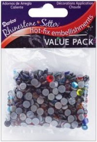 Darice Rhinestone Setter Hot-Fix Embellishments 5mm 400/Pkg: Multi Glass Stone Darice Rhinestone Setter Hot-Fix Embellishments 5mm 400/Pkg: Multi Glass Stone