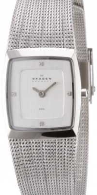 Skagen Striped Mesh Steel Womens Watch (Silver) Skagen Striped Mesh Steel Womens Watch (Silver)